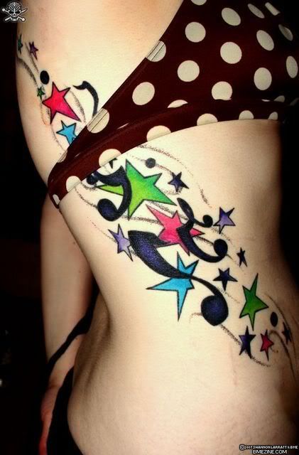 Star girl tattoos on side