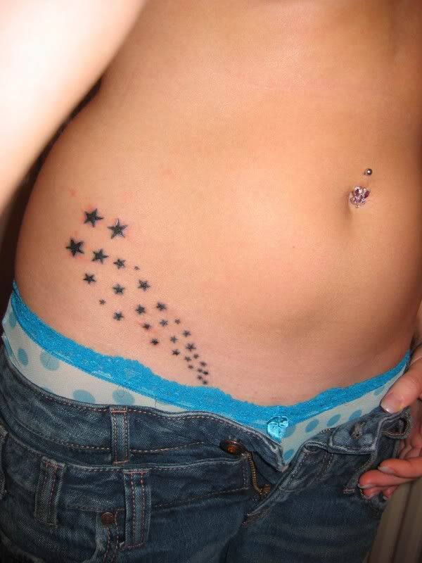 Star Tattoo with Permanent Piercing Pictures