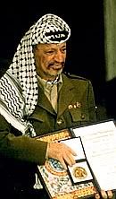 Arafat with Nobel Prize