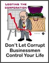 Corrupt businessman cartoon. Source:rebelgraphics.org