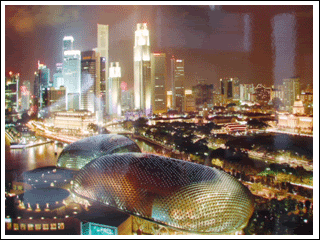 The night scene of Esplanade ((: