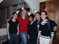 All of us in party hats!
