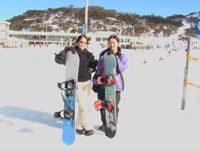 Jaime and me with our snowboards
