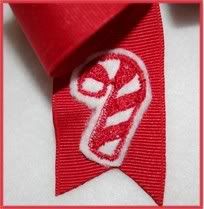  Personalized Embroidered Candy Cane Hairbow   <br><b>50% off Friday Only!</b>
