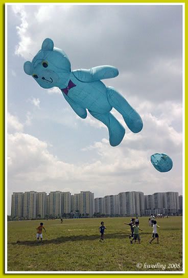 Flying Blue Bear Kite
