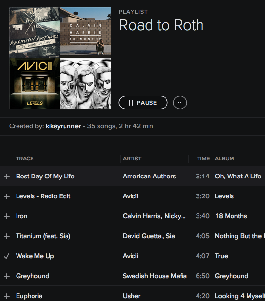 #RoadtoRoth playlist on Spotify
