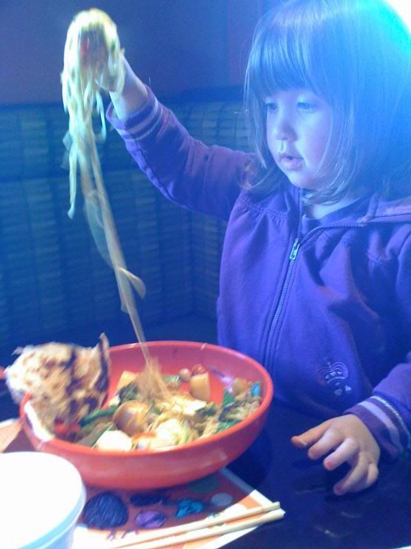 twirling noodles