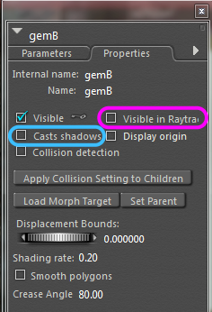 P8 glow object properties