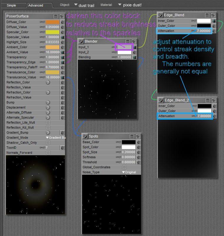 pixie dust mat settings