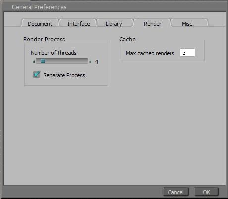 render tab - separate process