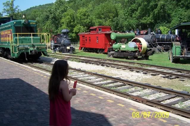 a popsicle and a field full of trains...perfect