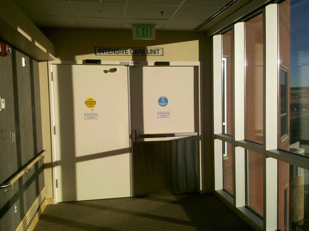 the dreaded doors to the ICU..cold, loud, and scary