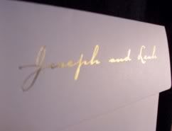 gold stamping on our envelope flap