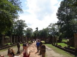 Entrance to Bantay Srei. Note mademoiselle down in front. 