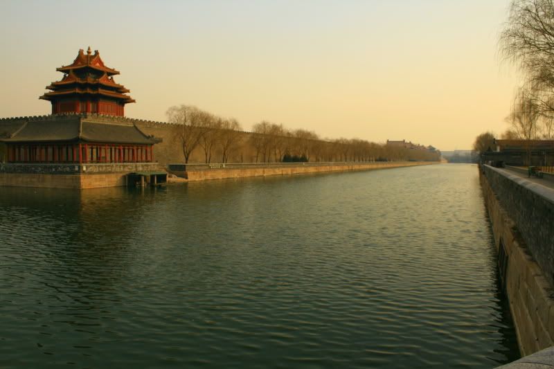 The moat surrounding the grounds