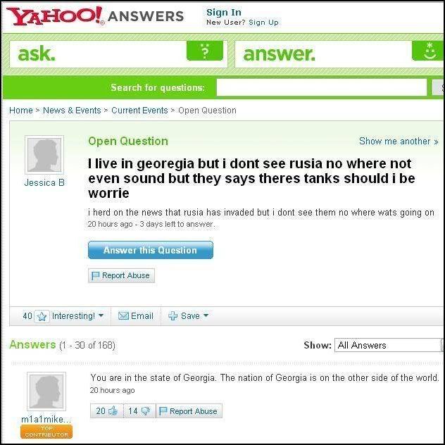 Yahoo Answers Georgia