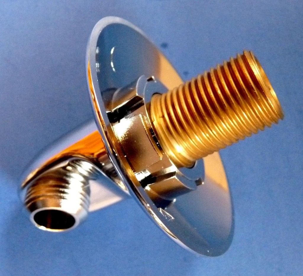 NEW MINIMAL CHROMED ABS & BRASS SHOWER BATH HOSE WALL ELBOW OUTLET & COVER PLATE eBay