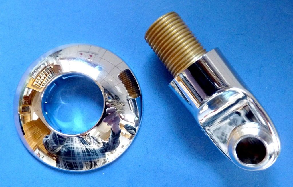 NEW MINIMAL CHROMED ABS & BRASS SHOWER BATH HOSE WALL ELBOW OUTLET