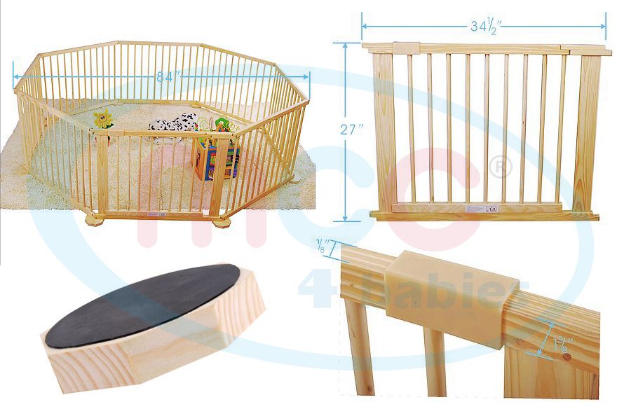 Best Quality Large Foldable Wooden Baby Playpen Room Divider Indoor
