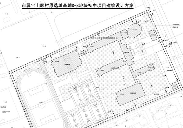 宝山区顾村原选址基地D-8地块初中项目规划图