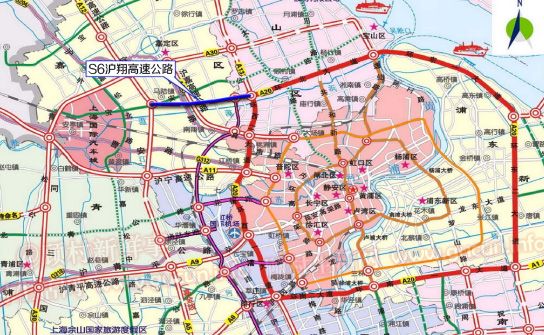 S6沪翔高速公路路线图