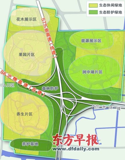 S6沪翔高速公路S7沪崇高速公路外环线相交点