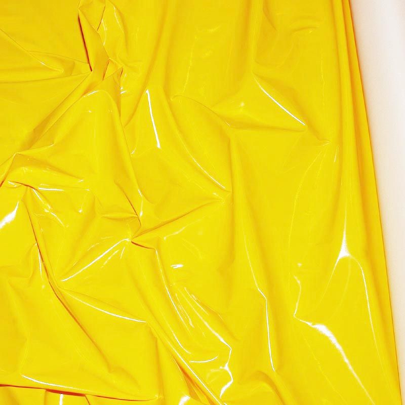 PLEATHER VINYL FABRIC DARK YELLOW STRETCH BY THE YARD , CRAFTS, COSPLAY
