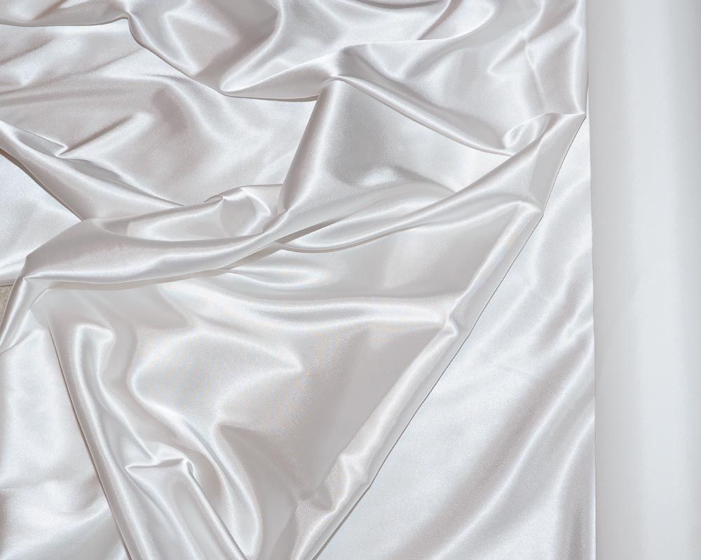 SATIN STRETCH FABRIC IVORY SOFT BY THE YARD