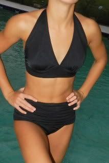 diva Kini The bottoms up bathing suit vintage look in solid black other colors available