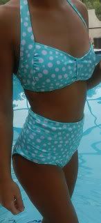 Tiffany Dots high waisted swimsuit. 