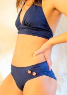 Denim Lycra stretch bikini... Size 6/8