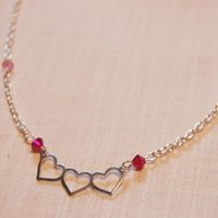 Antique Heart and Crystal Necklace