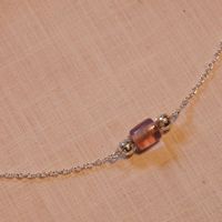 Pink and Silver Horizontal Necklace