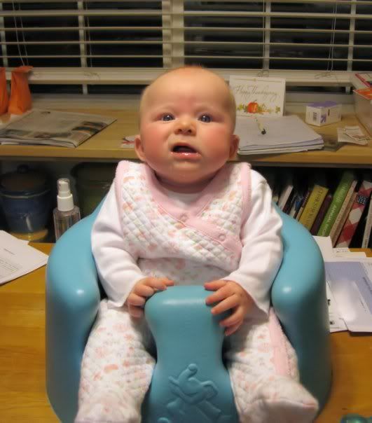 baby bumbo seat. in her umbo seat (which