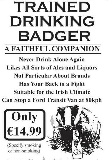 A Faithful Companion trained drinking badger