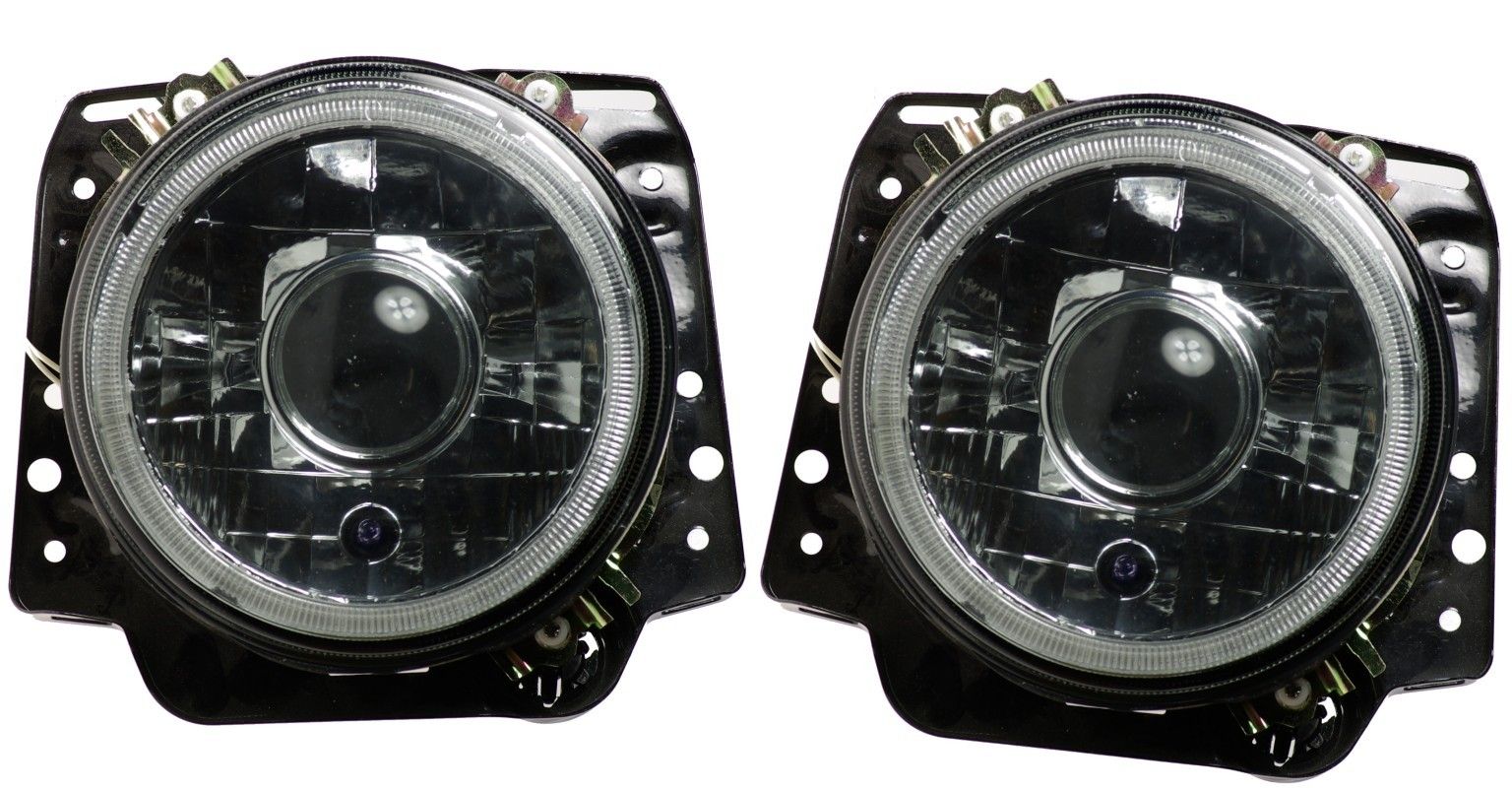 VW Golf Jetta MK2 Headlight Pair 7" SMOKED HEADLIGHTS GLASS LENS