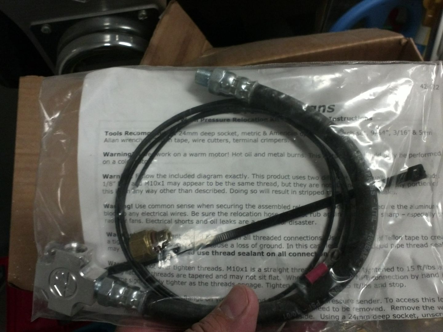 42 Draft Designs Oil pressure switch relocation kit VW Vortex Volkswagen Forum