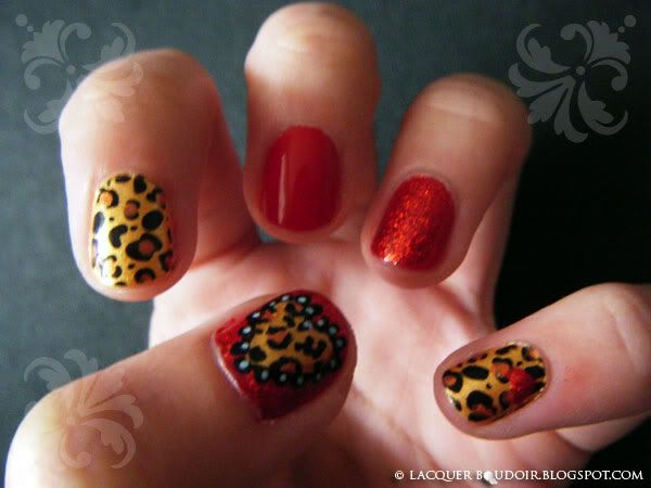 Lacquer Boudoir: Nail Art - Guiseppe Zanotti Red Leopard