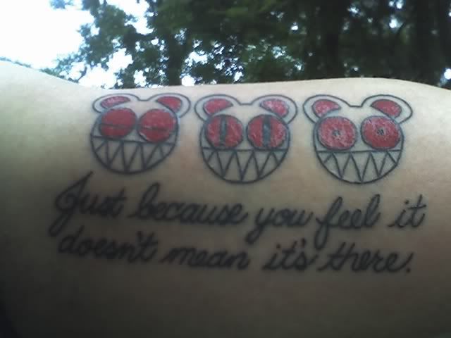 this is freds tattoo but remember hes homosexual despite his radiohead 