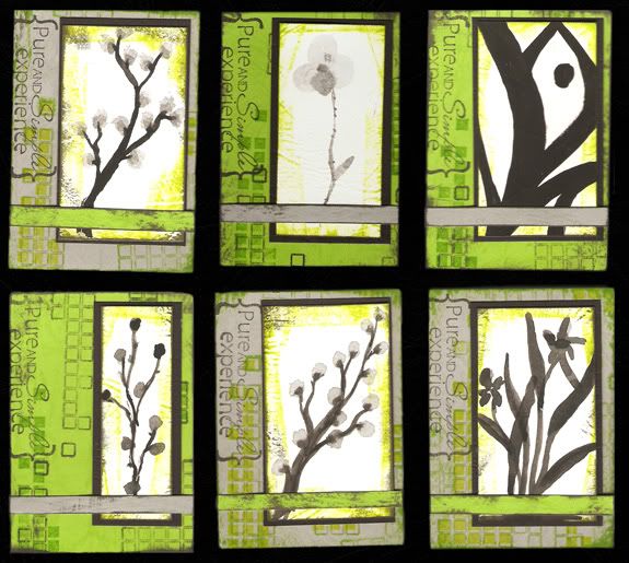 Pure and Simple Sumi Painting ATCs by Neith Juch