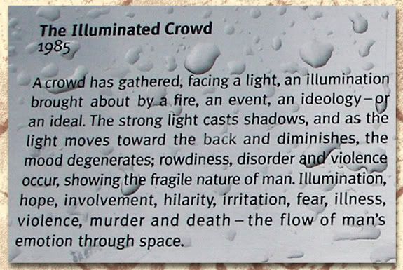 Illuminated Crowd by Raymond Mason, 1985, Montreal