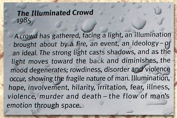 Illuminated Crowd by Raymond Mason, 1985, Montreal