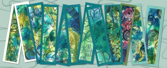 Club Scrap/Ranger Distress Monoprinted Bookmarks by Ms Theodore's 1st Grade Class