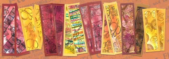 Club Scrap/Ranger Distress Monoprinted Bookmarks by Ms Theodore's 1st Grade Class