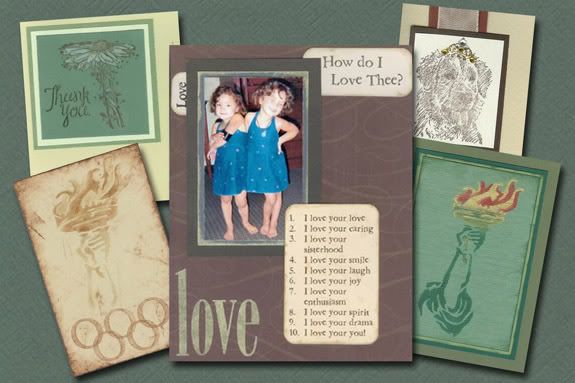 Sample Club Scrap Cards and Layout by Neith