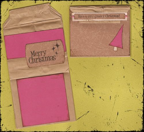Groovy Christmas Paper Bag Card