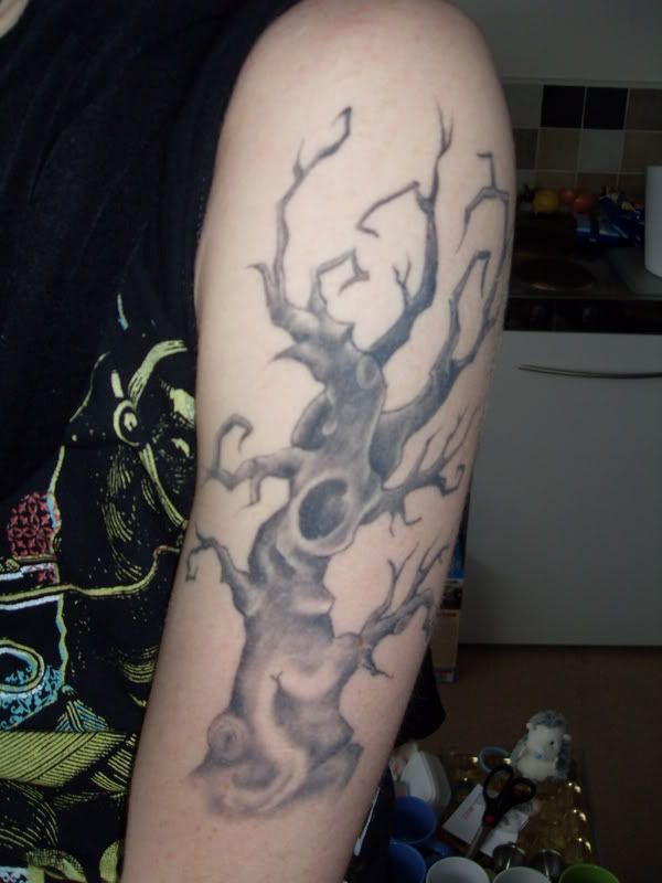 dead tree tattoo. i want a dead tree and let