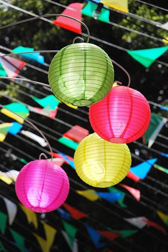 Party time -- colourful paper lanterns