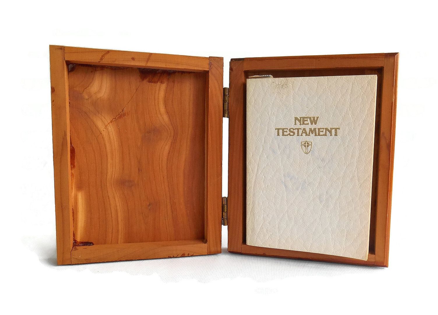 Vintage Wood Wooden Catholic HOLY BIBLE Box ROCK CITY LOOKOUT MT Jesus