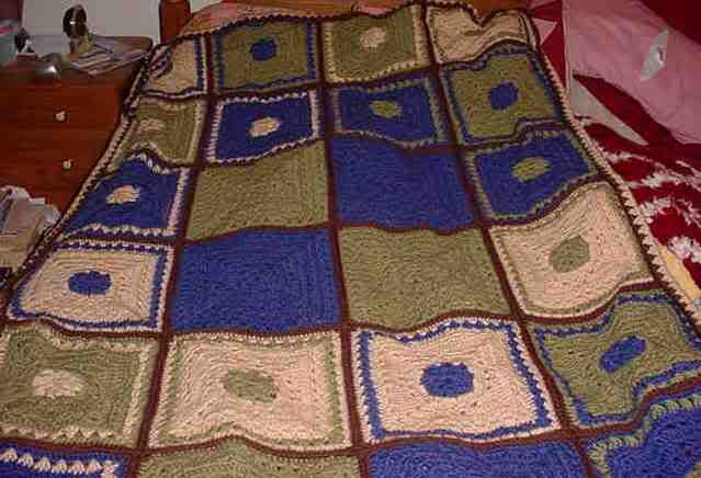 Vanna's Choice 12 inch Square Afghan.